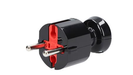 Wtyczka prosta b/u 16A 2P 250V czarna WT-4-28971