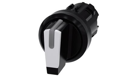 Przełącznik 3 pozycyjny 22mm czarny/biały z samopowrotem IOII możl podświetlenie tworzywo IP69k SIRIUS ACT 3SU1002-2BM60-0AA0-13