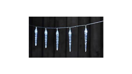 Dekoracja świąteczna - sople 0,6W 10LED 10cm 1,35m IP20 2xAA zimna biała DCGC01-50054