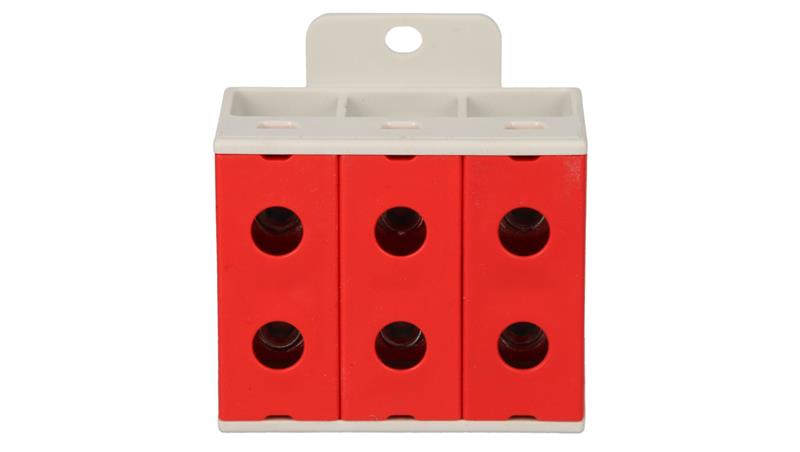 Złączka szynowa 3-torowa 35mm2 czerwona ZGX-3x35 czerwona ENE-00181-74139