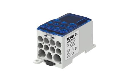 Blok dystrybucyjny - rozdzielczy OJL280A niebieski we: 1xAl/Cu 35-120 wy: 2x6-35mm2/5x2,5-16mm2/ 4x2,5-10mm2 1000V MAB1281B10-64