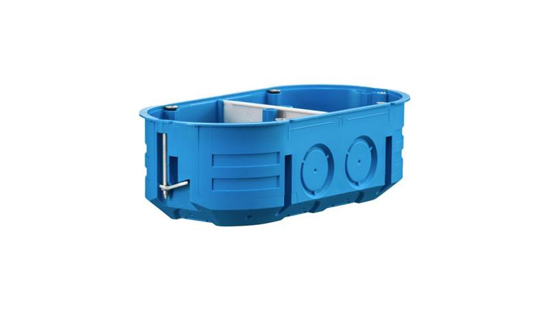 Puszka podtynkowa podwójna 60mm regips niebieska P2x60K samogasnąca bezhalogenowa 32322203-77691 Puszka podtynkowa podwójna 60mm regips niebieska P2x60K samogasnąca bezhalogenowa 32322203-77691