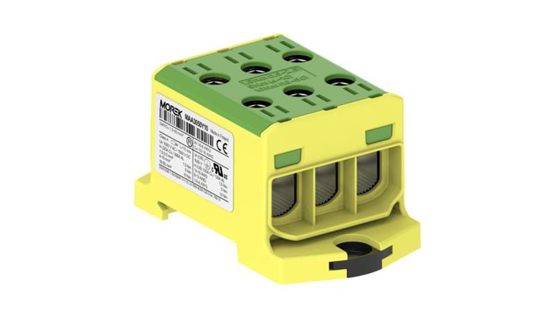 Złączka OTL50-3 kolor żółto-zielony 3xAl/Cu 1,5-50mm2 1000V AC / 1500V DC Zacisk uniwersalny MAA3050Y10-64709