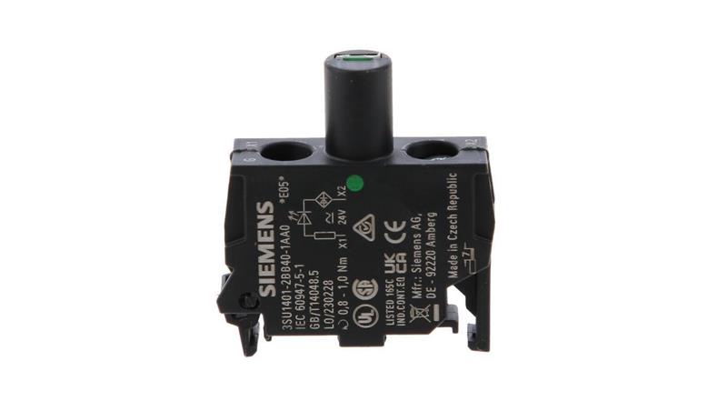 Oprawka blok LED zielony 24V AC-DC montaż w obudowie przył śrubowe SIRIUS ACT 3SU1401-2BB40-1AA0-21323