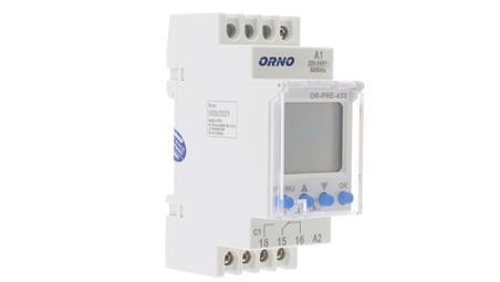 Elektroniczny programator czasowy, 52 programy, 3 języki menu, 2 moduły, DIN TH-35mm OR-PRE-433-6122