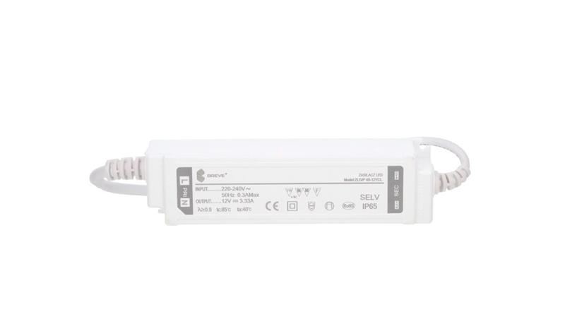 Zasilacz LED 12V DC 40W 3,33A IP65 /z zabezpieczeniami/ ZLDP 40-12YCL 19712-9038-50590 Zasilacz LED 12V DC 40W 3,33A IP65 /z zabezpieczeniami/ ZLDP 40-12YCL 19712-9038-50590