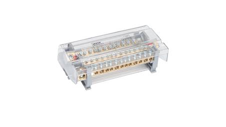 Blok dystrybucyjno-rozdzielczy MOBLOCK 4-polowy 160A-14, 1 x 50 mm2 + 4 x 35 mm2 + 9 x 16 mm2 TS35 MAB4161A18-64163