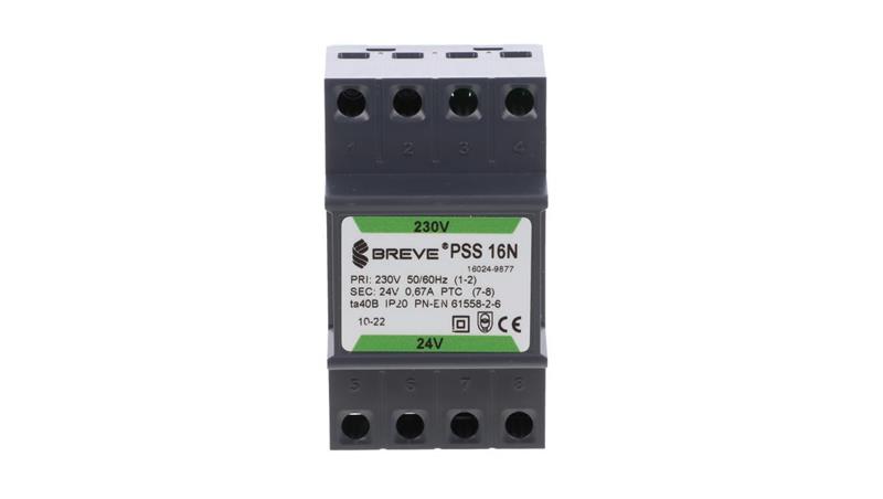 Transformator modułowy PSS 16N 230/24V 16VA 0,67A na szynę DIN 16024-9877-5791