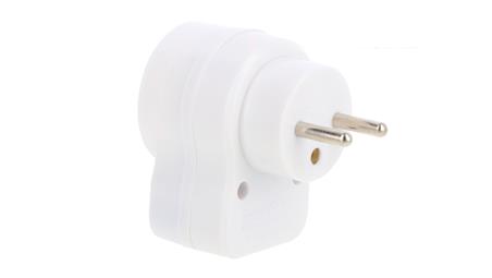 Wtyczka-gniazdo z wyłącznikiem 10A 250V z/u białe R-1WS-29320