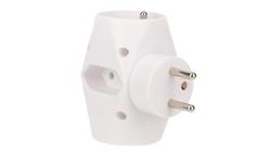 Rozgałeźnik wtyczkowy 2-gniazda z/u+2x Euro biały R-21-29366