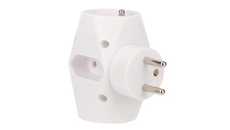 Rozgałeźnik wtyczkowy 2-gniazda z/u+2x Euro biały R-21-29366