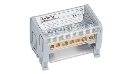 Blok dystrybucyjno-rozdzielczy MOBLOCK 2-polowy 1000V 100A-7 2x25mm2 + 5x6mm2, TS35 MAB2100A18-64274
