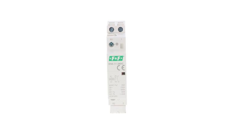 Stycznik modułowy montaż na szynie styki 1×Z+1×R 25A 24V DC ST25-11-24DC-24892 Stycznik modułowy montaż na szynie styki 1×Z+1×R 25A 24V DC ST25-11-24DC-24892