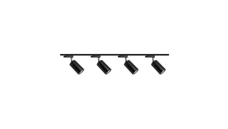 Zestaw 4x lampa Parma Track 1F czarna z żarówką led gu10 PHILIPS 5W ciepła biała + szynoprzewód 2m kolor czarny-61242