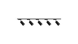 Zestaw 5x lampa Parma Track 1F czarna z żarówką led gu10 PHILIPS 5W ciepła biała + szynoprzewód 2m kolor czarny-61243