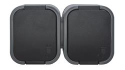 B2 Gniazdo podwójne 2P+Z SCHUKO bryzgoodporne z klapką w kolorze czarnym IP54 szary/czarny 00060278-40854