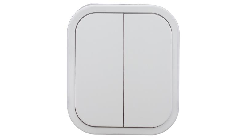 B2 Łącznik podwójny natynkowy 10A 250V świecznikowy IP54 biały 00060278-33279 B2 Łącznik podwójny natynkowy 10A 250V świecznikowy IP54 biały 00060278-33279