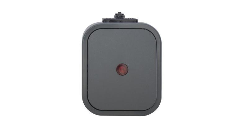 B2 Łącznik natynkowy 10A 250V schodowy IP54 podświetlany szary 00060278-40052 B2 Łącznik natynkowy 10A 250V schodowy IP54 podświetlany szary 00060278-40052