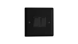 Łącznik uniwersalny schodowy podwójny 10A 230V klawiszowy 91x91x25mm - kolor czarny mat M-E2SBM-40448