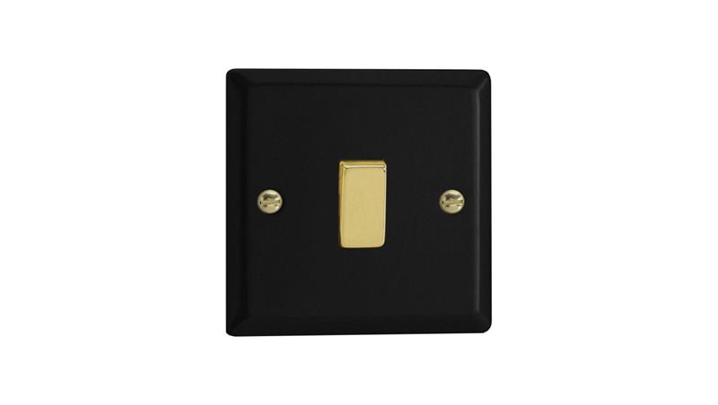 Łącznik dwubiegunowy 20A 250V klawiszowy - kolor czarny mat V-E1SBM-2POLE-32630