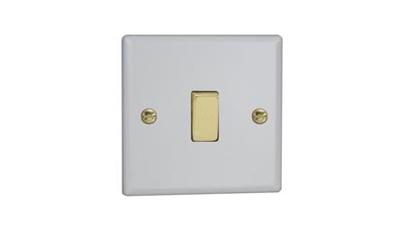Łącznik uniwersalny schodowy 10A 230V klawiszowy - kolor biały mat V-E1SWM-40460