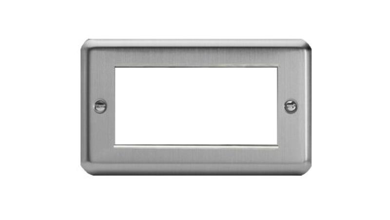 Ramka metalowa podwójna - kolor stal szlifowana C-F2-S-38561
