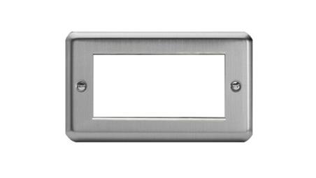 Ramka metalowa podwójna - kolor stal szlifowana C-F2-S-38561