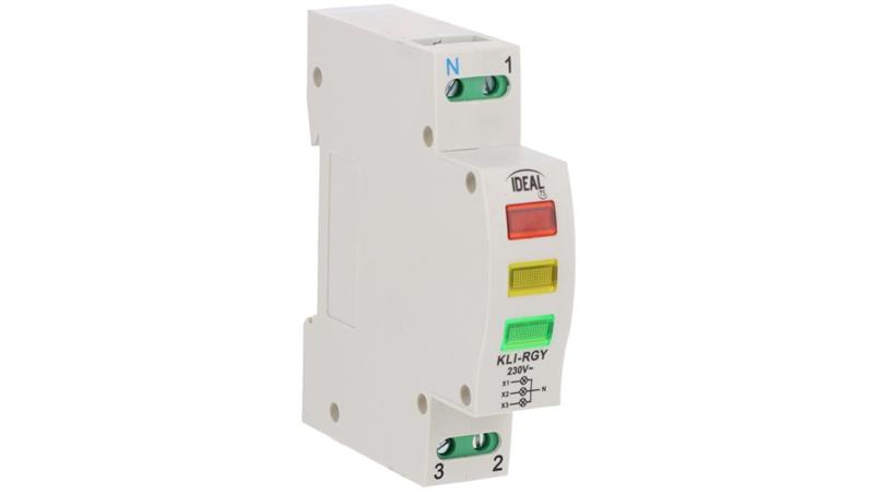Lampka modułowa LED 3-Fazowa czerwona/żółta/zielona KLI-RGY (3x230V+N) AC 32893-23926