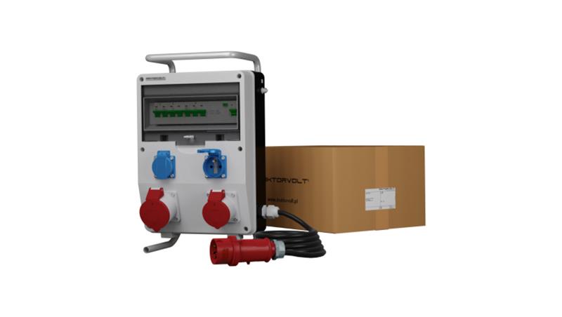 Rozdzielnica budowlana na stojaku z kablem ECO-S/FI SKHU 32A 16A 2x230V Doktorvolt 0410-66273 Rozdzielnica budowlana na stojaku z kablem ECO-S/FI SKHU 32A 16A 2x230V Doktorvolt 0410-66273