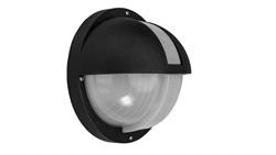 Oprawa EMI, E27, 100W, czarna-polipropylen, klosz matowy-poliwęglan, IP44, osłona, IK10 A21200CZ-MP-53280