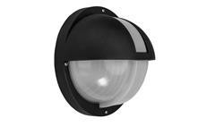 Oprawa EMI, E27 z czujnikiem ruchu HF, 100W, czarna-polipropylen, klosz matowy-poliwęglan, IP44, osłona, IK10 A21200CZ-MP-HF-532