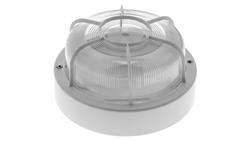 Oprawa SPIDER, E27, 100W, biała-polipropylen, klosz przeźroczysty-szkło, IP44, siatka plastikowa A2730-50528