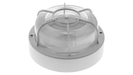 Oprawa SPIDER, E27, 100W, biała-polipropylen, klosz przeźroczysty-szkło, IP44, siatka plastikowa A2730-50528