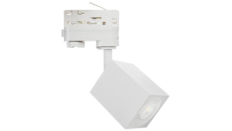 Lampa OSCAR-Track-ALU-W/W-3F biała z białym przegubem 1xgu10 LUXsystem-3F (na szynę trzyfazową)-61253 Lampa OSCAR-Track-ALU-W/W-3F biała z białym przegubem 1xgu10 LUXsystem-3F (na szynę trzyfazową)-61253