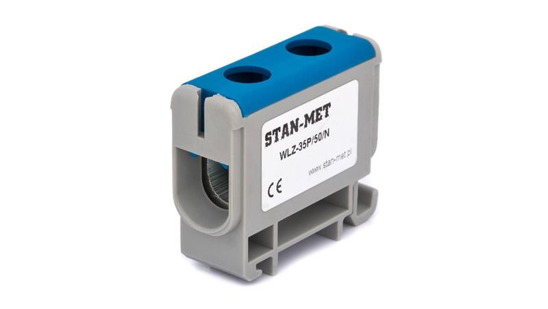 Złączka szynowa gwintowa al/cu 50mm2 niebieska WLZ-35P/50N-64281