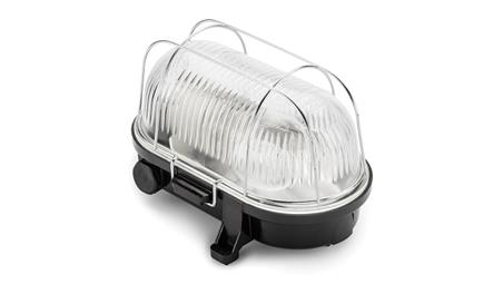 Oprawa LOFT OVAL-7063NB, E27, 100W, czarna-bakelit, klosz przeźroczysty-szkło, IP54, siatka metalowa A1230CZ-50514