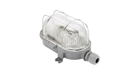 Oprawa LOFT OVAL-7063G, E27, 100W, szara-żeliwo, klosz przeźroczysty-szkło, IP54, siatka metalowa A1280-50532