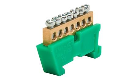 Listwa zaciskowa zerowa 7x10mm2 zielona TH 35-7/Z-67732