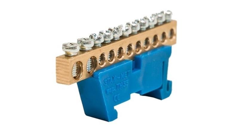 Listwa zaciskowa zerowa 9x10mm2 + 2x16mm2 niebieska TH 35-11/25/N-67757 Listwa zaciskowa zerowa 9x10mm2 + 2x16mm2 niebieska TH 35-11/25/N-67757