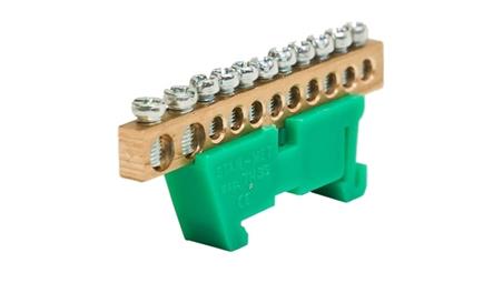 Listwa zaciskowa zerowa 9x10mm2 + 2x16mm2 zielona TH 35-11/25/Z-67758
