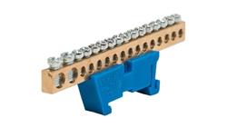 Listwa zaciskowa zerowa 14x10mm2 + 2x16mm2 niebieska TH 35-16/25/N-67713