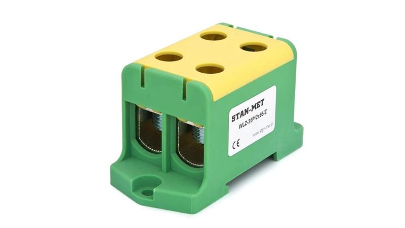 Złączka szynowa gwintowa al/cu 2x95mm2 zielono-żółta WLZ-35P/2x95Z-64950