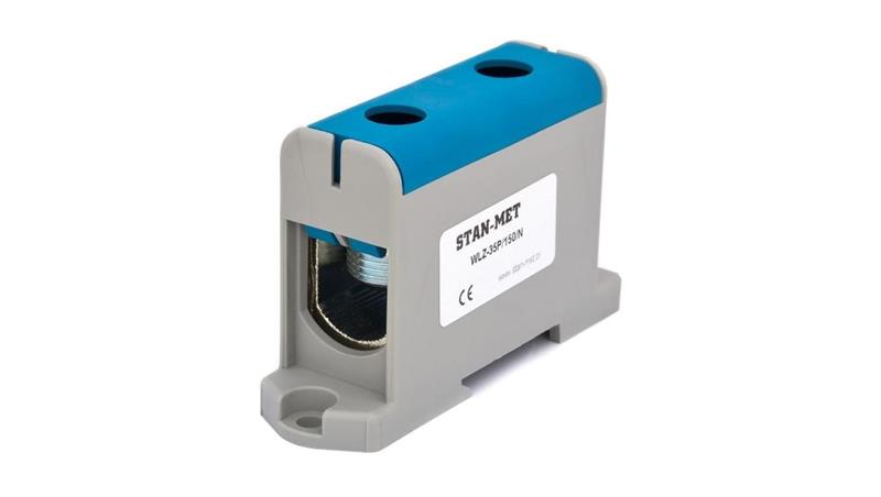 Złączka szynowa gwintowa al/cu 150mm2 niebieska WLZ-35P/150N-65006