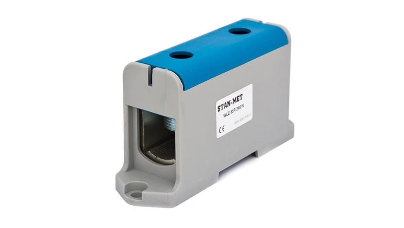 Złączka szynowa gwintowa al/cu 240mm2 niebieska WLZ-35P/240N-64947