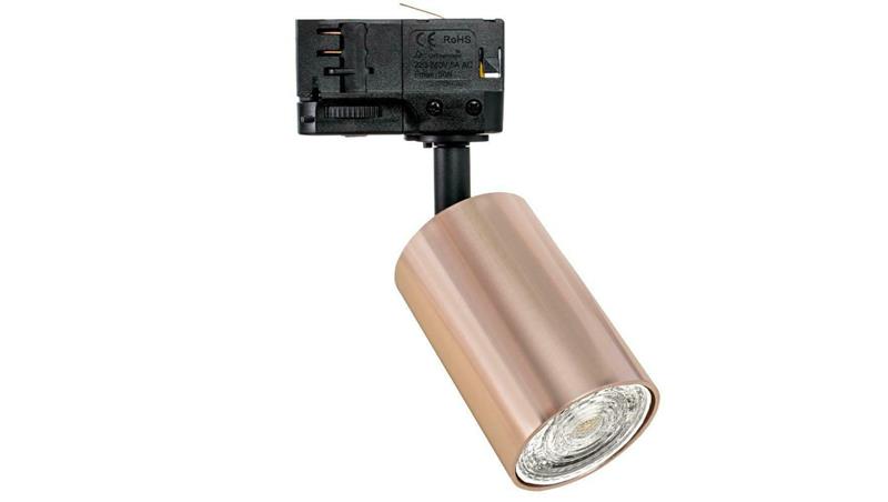 Oprawa na szynę VERONA Gu10 LuxSystem-1F jednofazowa Rose Gold (złoty różany) z czarnym przegubem i czarnym adapterem-61260 Oprawa na szynę VERONA Gu10 LuxSystem-1F jednofazowa Rose Gold (złoty różany) z czarnym przegubem i czarnym adapterem-61260