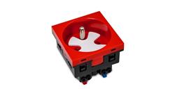 Gniazdo 230V z uziemieniem bezśrubowe 1-krotne std 45x45 z blokadą i zwalniaczem czerwone E/BGNBZ-41996