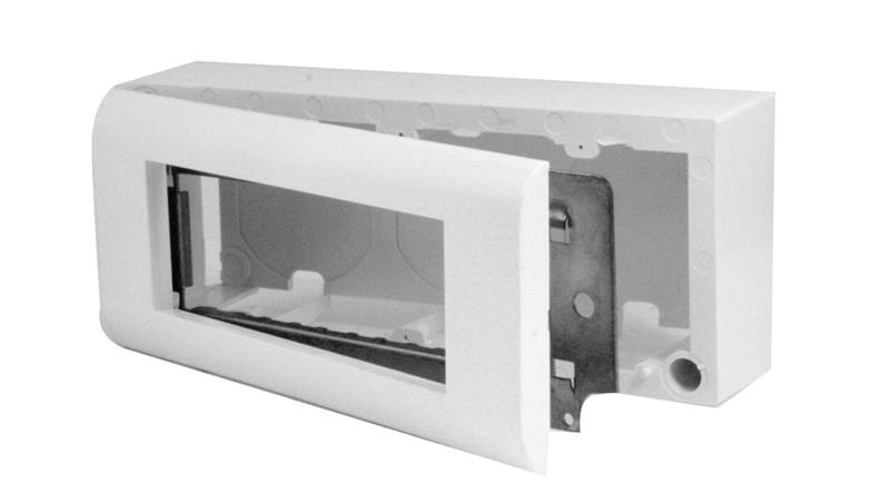 Obudowa natynkowa 6-modułowa do osprzętu w standardzie 45x45mm (zawiera SUP metalowy i RAM) OBUK-6/M-29849