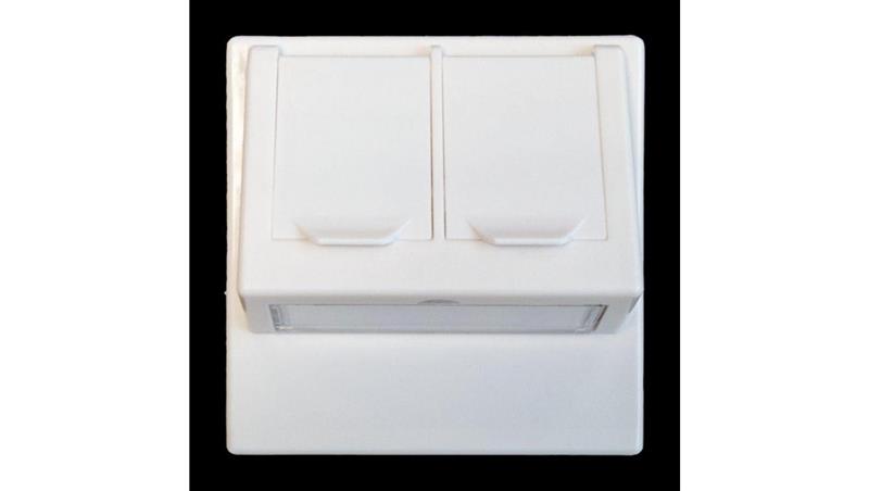 Adapter dwumodułowy podwójny kątowy 2xRJ45 EMAD-RWDT-2K-45049