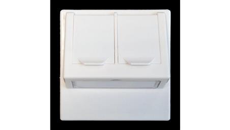 Adapter dwumodułowy podwójny kątowy 2xRJ45 EMAD-RWDT-2K-45049