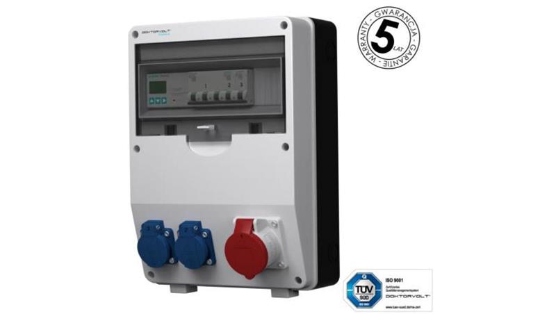 Rozdzielnica budowlana z licznikiem 3F Siemens pTD-S 16A 2x230V gniazda Mennekes Schuko Doktorvolt 4777-66279 Rozdzielnica budowlana z licznikiem 3F Siemens pTD-S 16A 2x230V gniazda Mennekes Schuko Doktorvolt 4777-66279